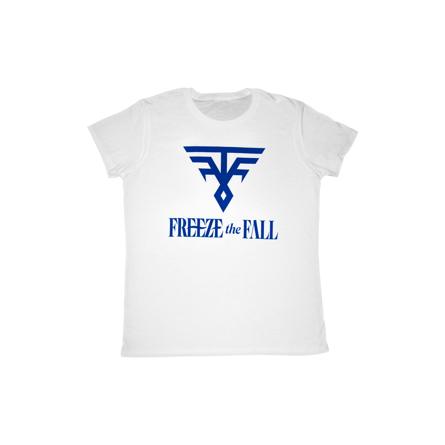 Ladies White T-Shirt - Dark Blue Logo