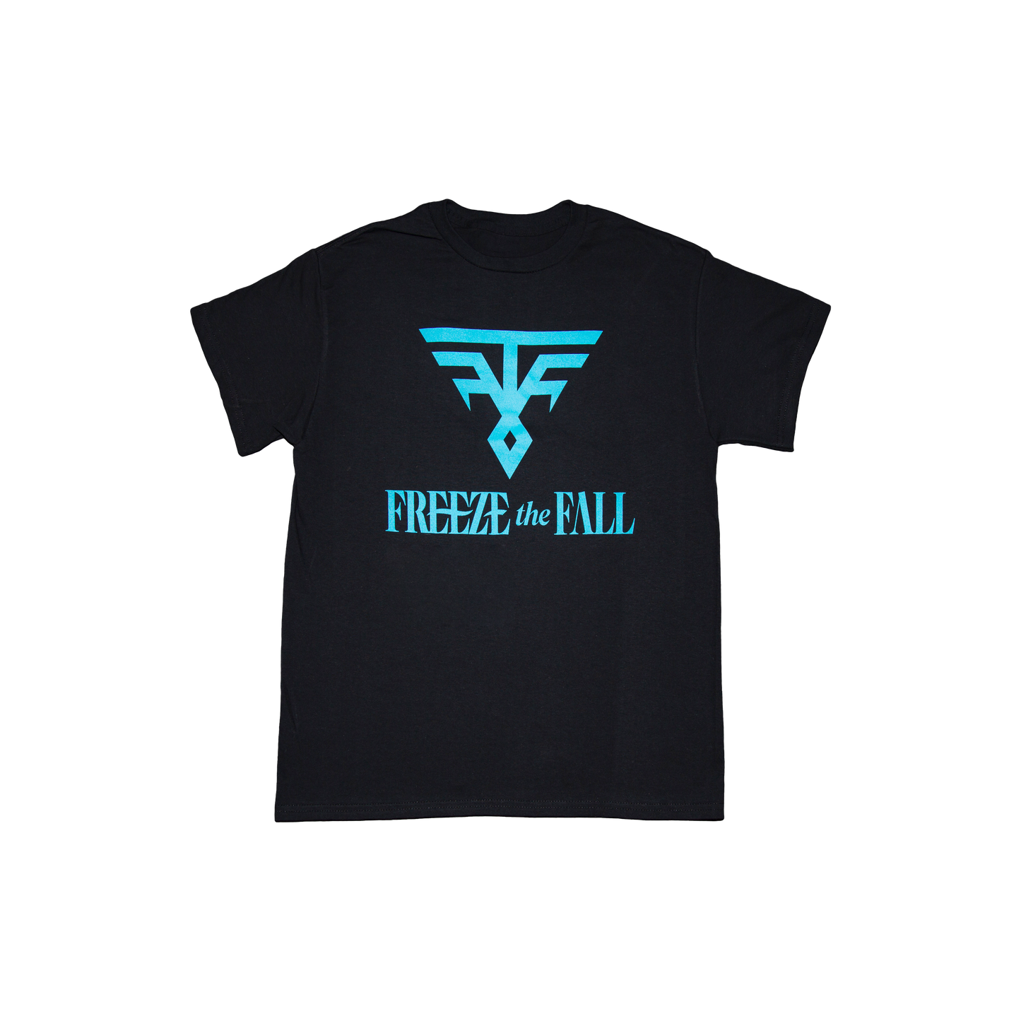 Black T-Shirt - Light Blue Logo