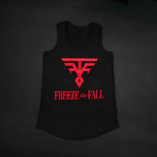 Ladies Black Tank Top - Red Logo